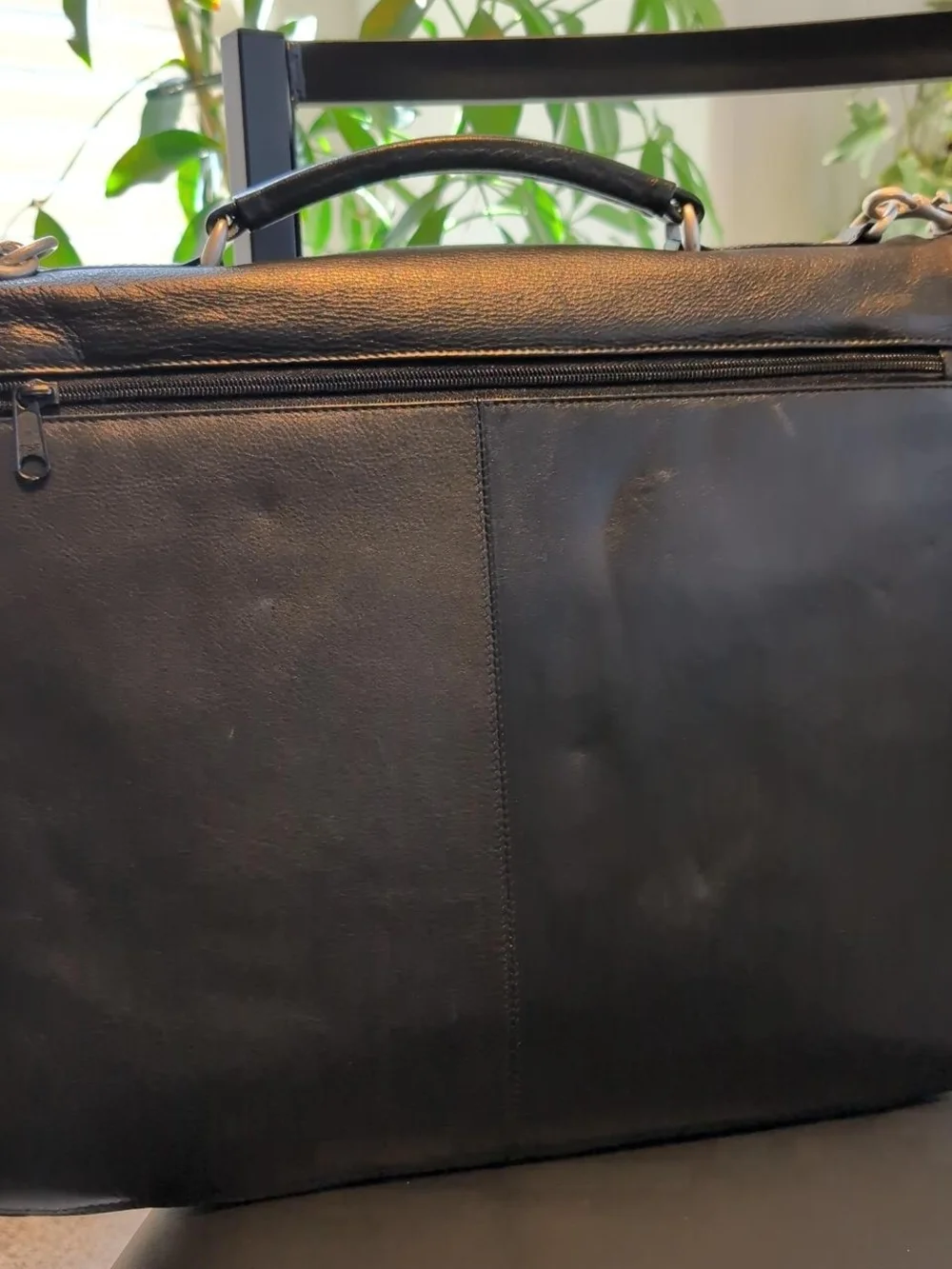 Nwot Wilson's Black leather briefcase with multiple compartments, strap & lock